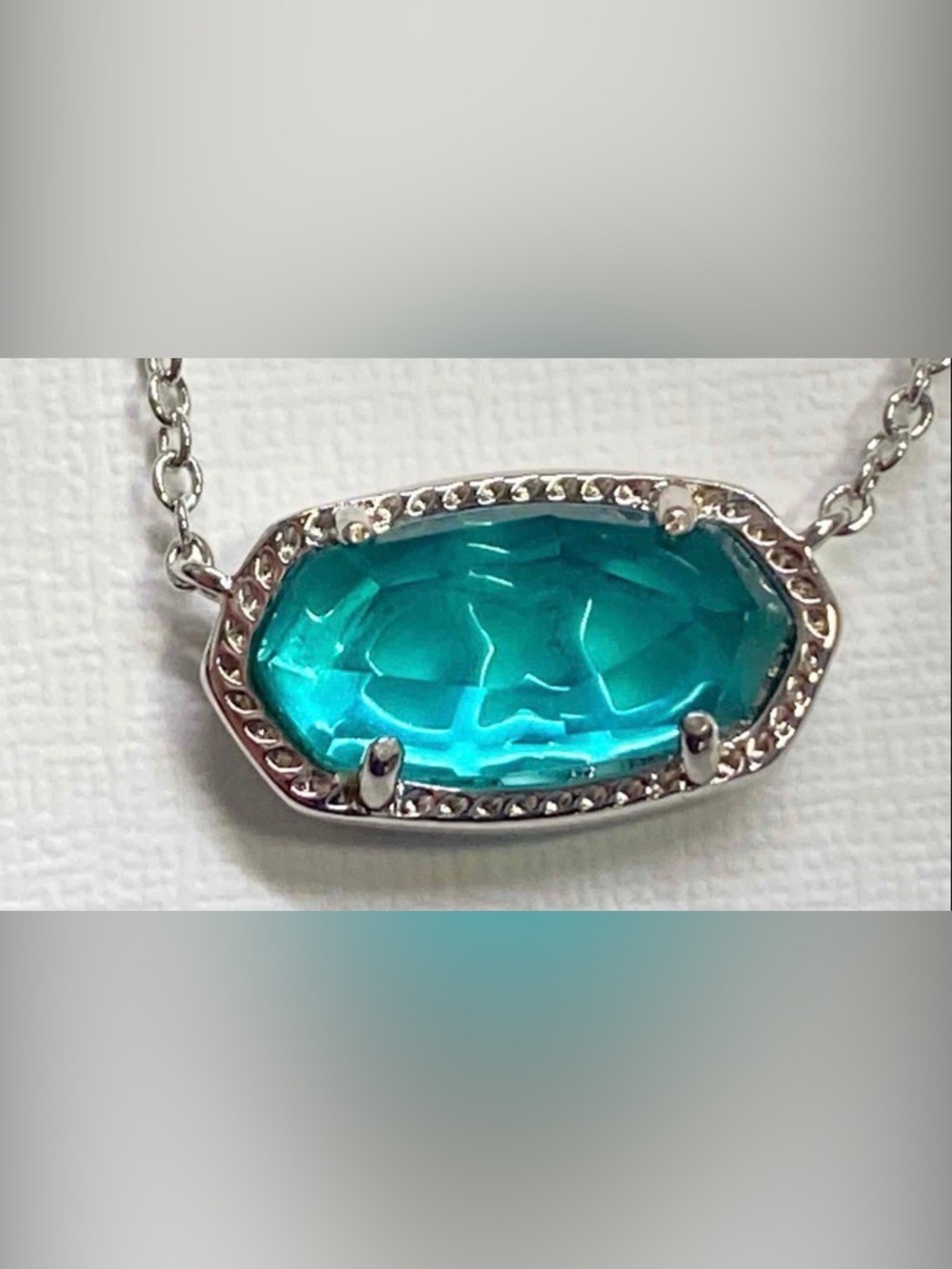 Kendra Scott Elisa London Blue Glass Stone Necklace with Branded Pouch NWT 2473 - Picture 3 of 6
